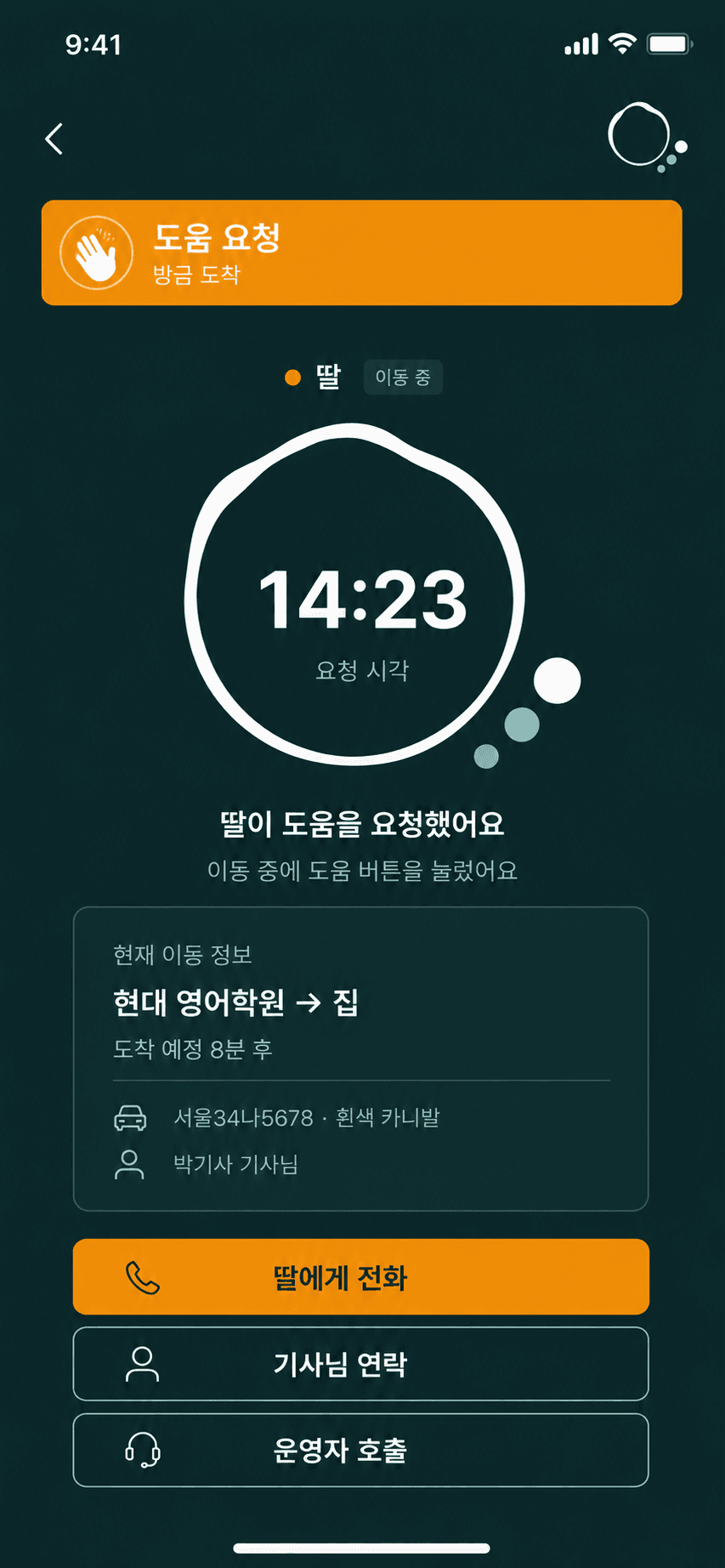 도움 요청 화면